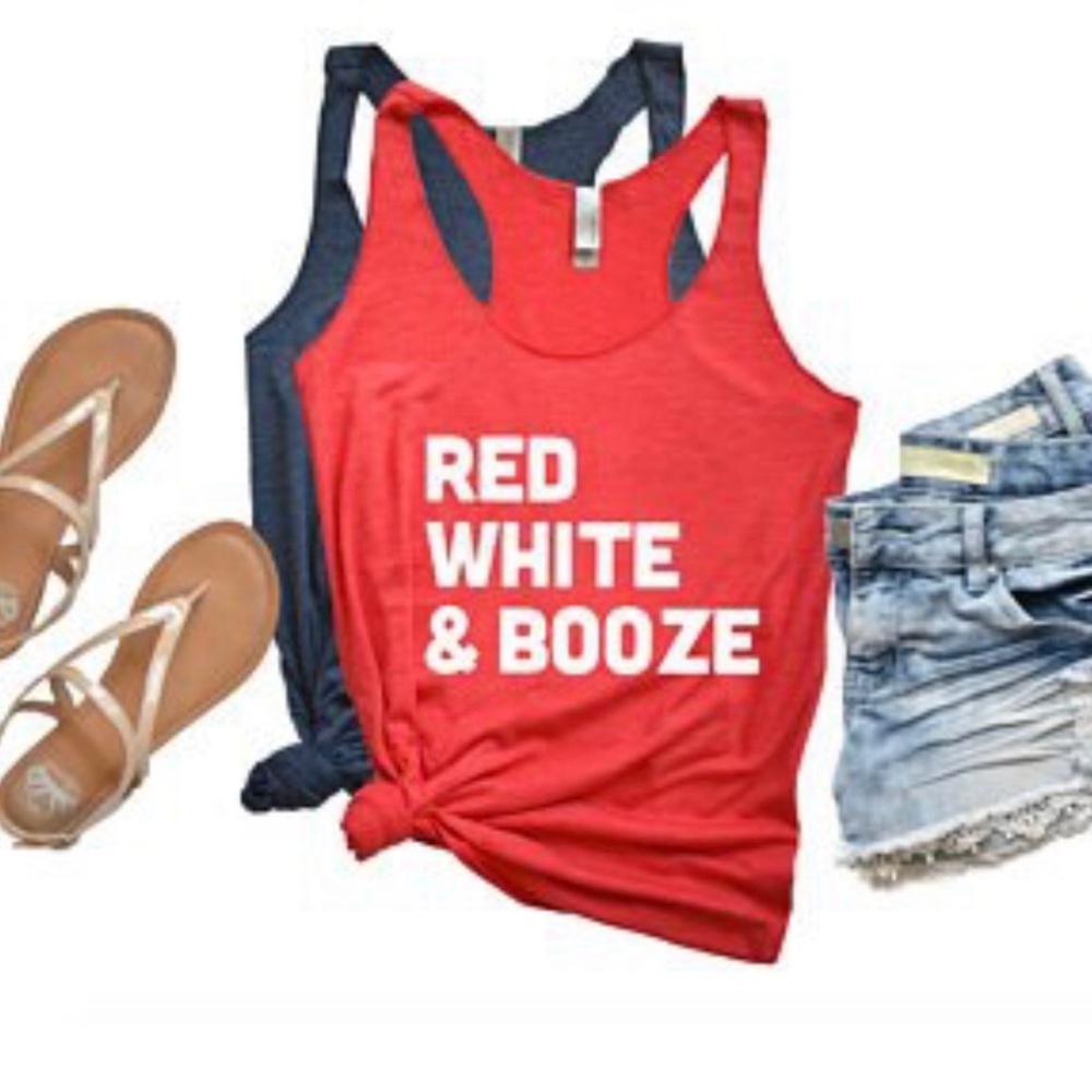July 4th Racerback Tank ❤️ RED WHITE AND BOOZE